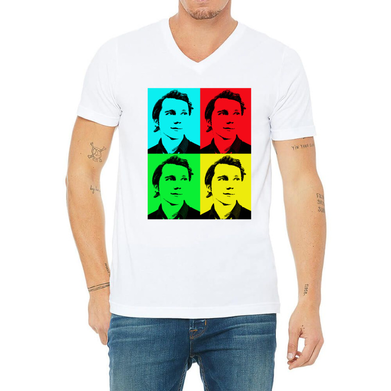 Paul Dano Pop Art V-Neck Tee by GREGUFFMAN | Artistshot