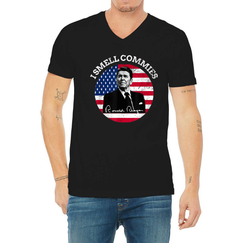 I Smell Commies Republican Conservative Ronald Regan Biden V-neck Tee | Artistshot