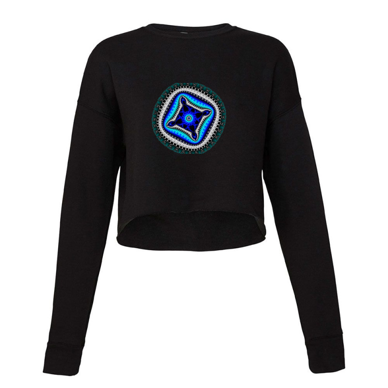 Circular Fractal Mandala Cropped Sweater by Zykkwolf | Artistshot