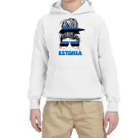 Estonian Women Messy Bun, Proud Estonia Flag For Girls T Shirt Youth Hoodie | Artistshot