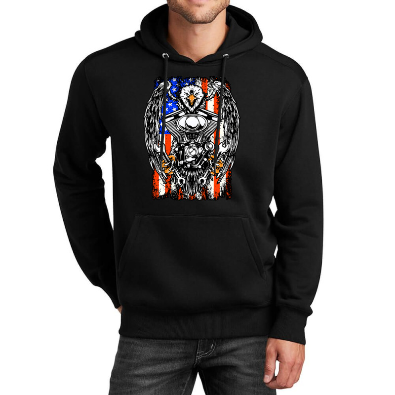 American Biker Unisex Hoodie by Evelyn D Adkins | Artistshot