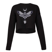 Crystal Moon And Death Mothmystic Pagan Skeleton Cropped Sweater | Artistshot