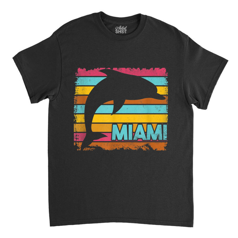 Miami Resident Vintage Dolphin Silhouette Souvenir Gift Classic T-shirt | Artistshot