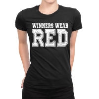 Winners Wear Red Color Team Spirit Game War Camp Parent Crew Ladies Fitted T-shirt | Artistshot