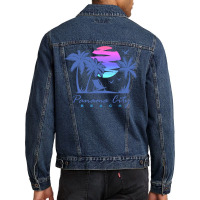 Panama City Beach Florida Vacation Trip Retro Vintage Sunset Pullover  Men Denim Jacket | Artistshot