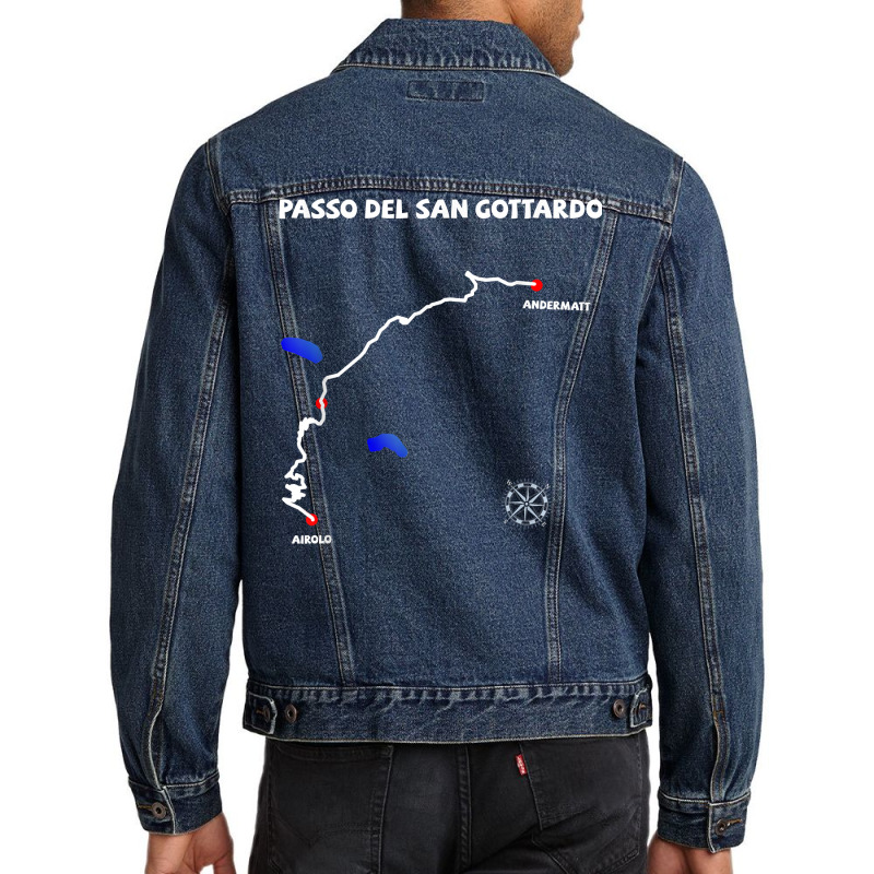 Gotthardpass Serpentine Switzerland Passo Del San Gottardo T Shirt Men Denim Jacket | Artistshot