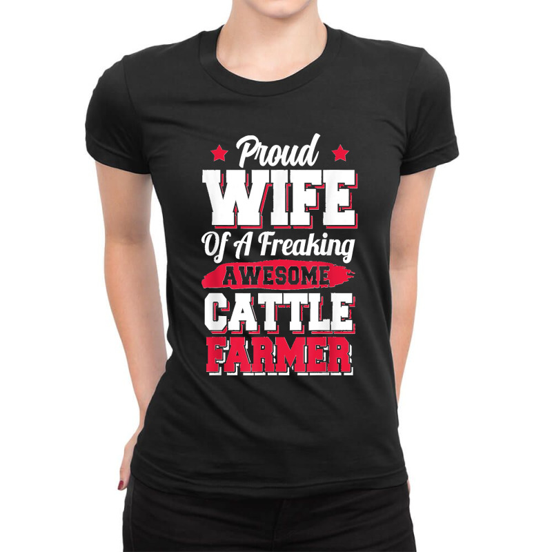 Cow Farming Farm Agriculture Cattle Farmer Wife Ladies Fitted T-shirt | Artistshot