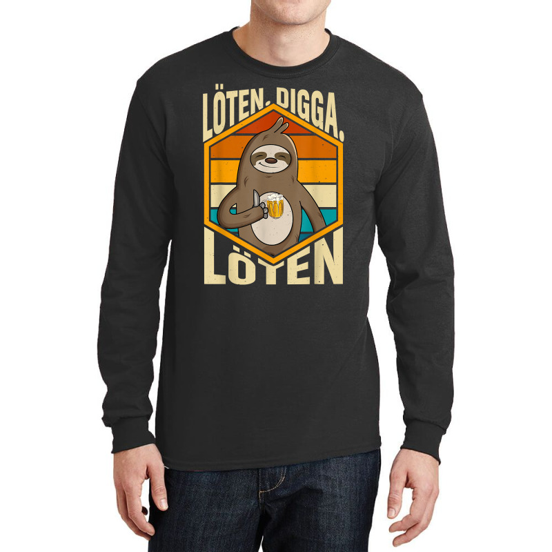 Funny Funny Sloth Beer Soldering. Digga. Soldering T Shirt Long Sleeve Shirts | Artistshot