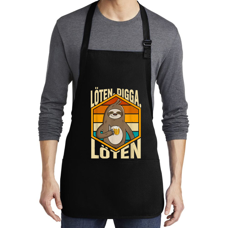 Funny Funny Sloth Beer Soldering. Digga. Soldering T Shirt Medium-length Apron | Artistshot