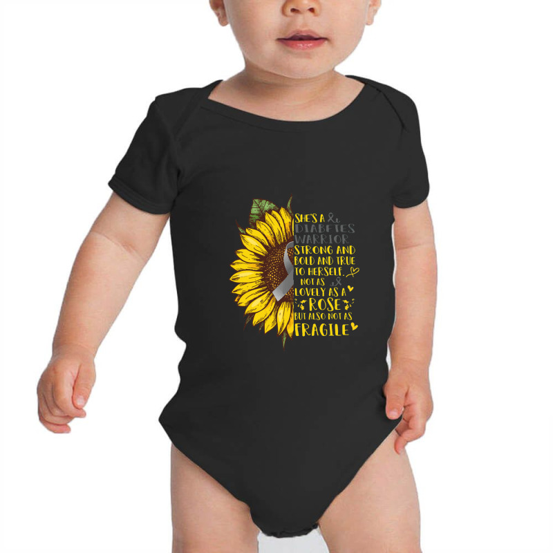 Diabetes Awareness   She's A Diabetes Warrior Support Diabetes Baby Bodysuit by jimmymarquita | Artistshot