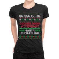 Locker Room Attendant Gift Locker Room Attendant Ugly Xmas T Shirt Ladies Fitted T-shirt | Artistshot