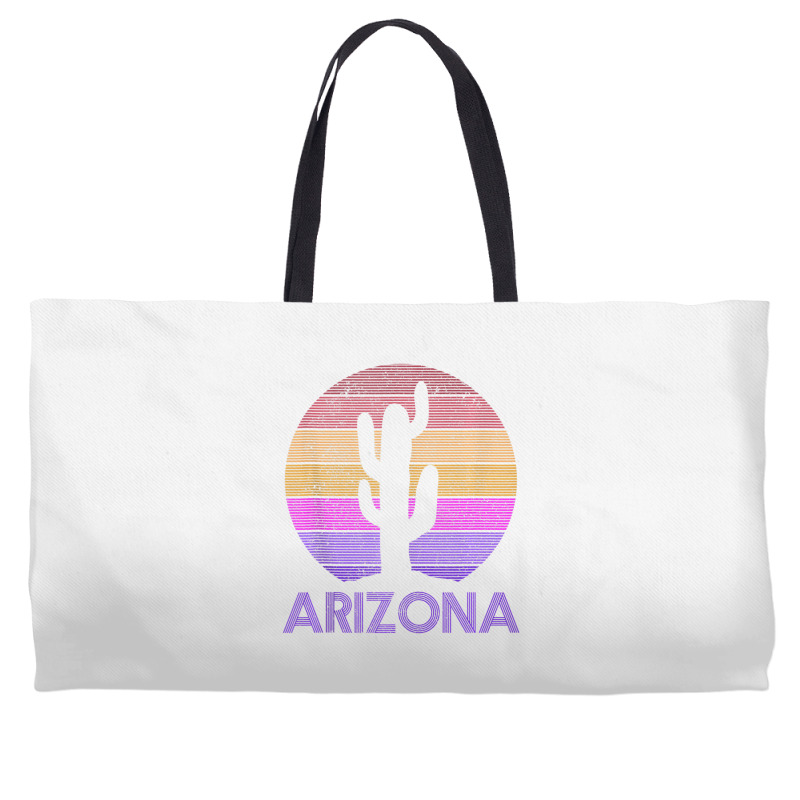 Arizona Vintage Retro Cactus Souvenir Weekender Totes | Artistshot