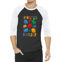 Brick Builder Funny Blocks Master Builder 3/4 Sleeve Shirt | Artistshot