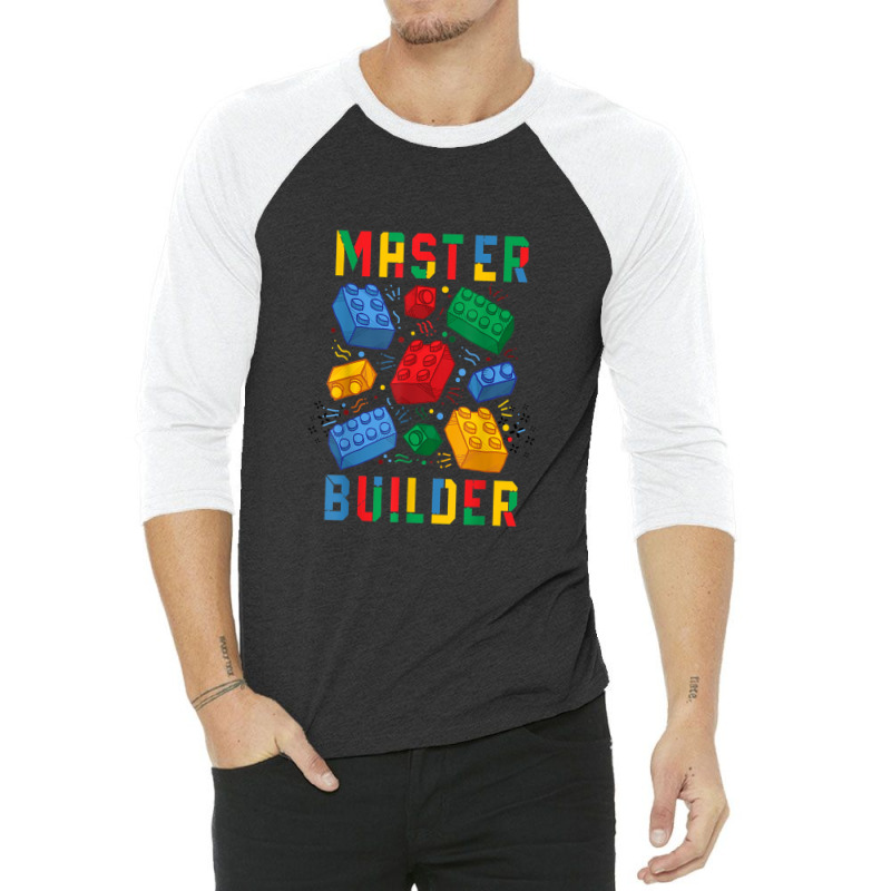 Brick Builder Funny Blocks Master Builder 3/4 Sleeve Shirt | Artistshot