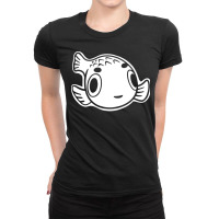 Minimal Puffer Fish Stylized Art For Bubblefish Fans Ladies Fitted T-shirt | Artistshot