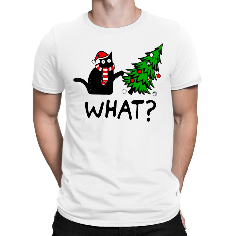 Black Cat What Christmas T-Shirt by Evelyn D Adkins | Artistshot