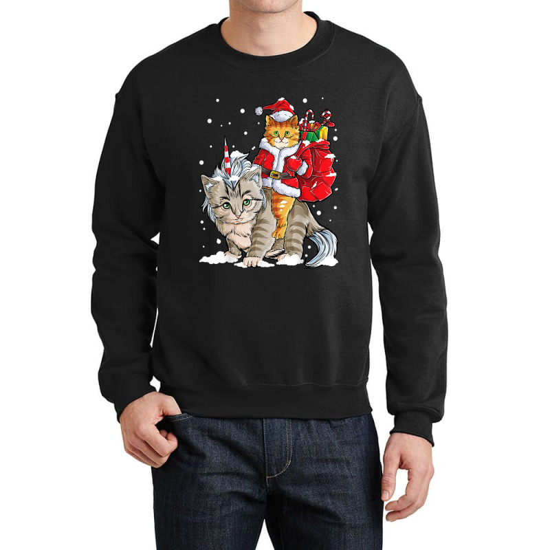 Black Cat Kitty Christmas Cat Christmas Gifts Santa Caticorn Unicorn Crewneck Sweatshirt by Evelyn D Adkins | Artistshot