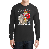 Black Cat Kitty Christmas Cat Christmas Gifts Santa Caticorn Unicorn Long Sleeve Shirts | Artistshot