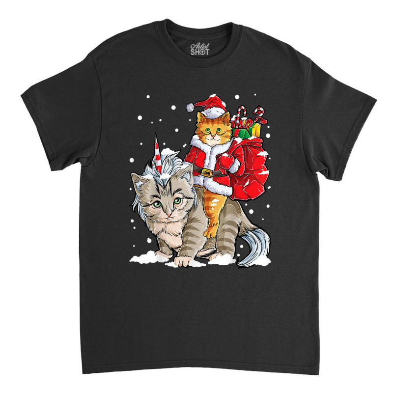 Black Cat Kitty Christmas Cat Christmas Gifts Santa Caticorn Unicorn Classic T-shirt by Evelyn D Adkins | Artistshot