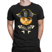 Pirate Cat Buccaneer Cat Crossbones Eye Patch Captain Cat T-shirt | Artistshot