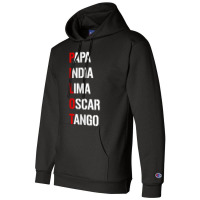 Papa India Lima Oscar Tango Phonetic Alphabet Pilot Champion Hoodie | Artistshot