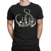 Pirate Ship Octopus Buccaneer Freebooter Crossed Bones Skull T-shirt | Artistshot