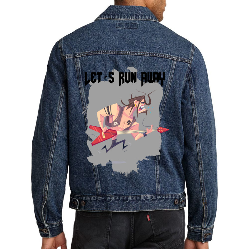 Let´s Run Away Old School Men Denim Jacket by apolitery | Artistshot