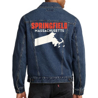 Springfield Massachusett Usa State America Travel Bay Stater T Shirt Men Denim Jacket | Artistshot