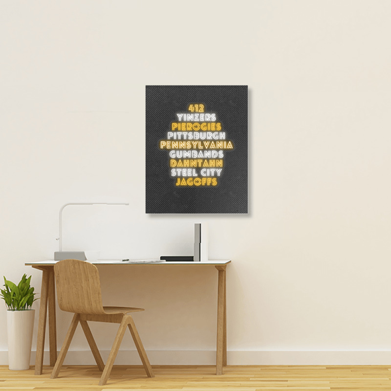 Pittsburgh 412 Jagoffs Yinzers Steel City Funny Retro Portrait Canvas Print | Artistshot