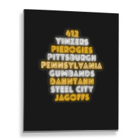 Pittsburgh 412 Jagoffs Yinzers Steel City Funny Retro Metal Print Vertical | Artistshot