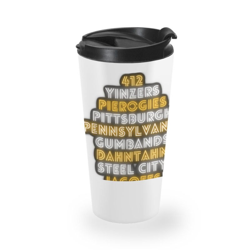 Pittsburgh 412 Jagoffs Yinzers Steel City Funny Retro Travel Mug | Artistshot