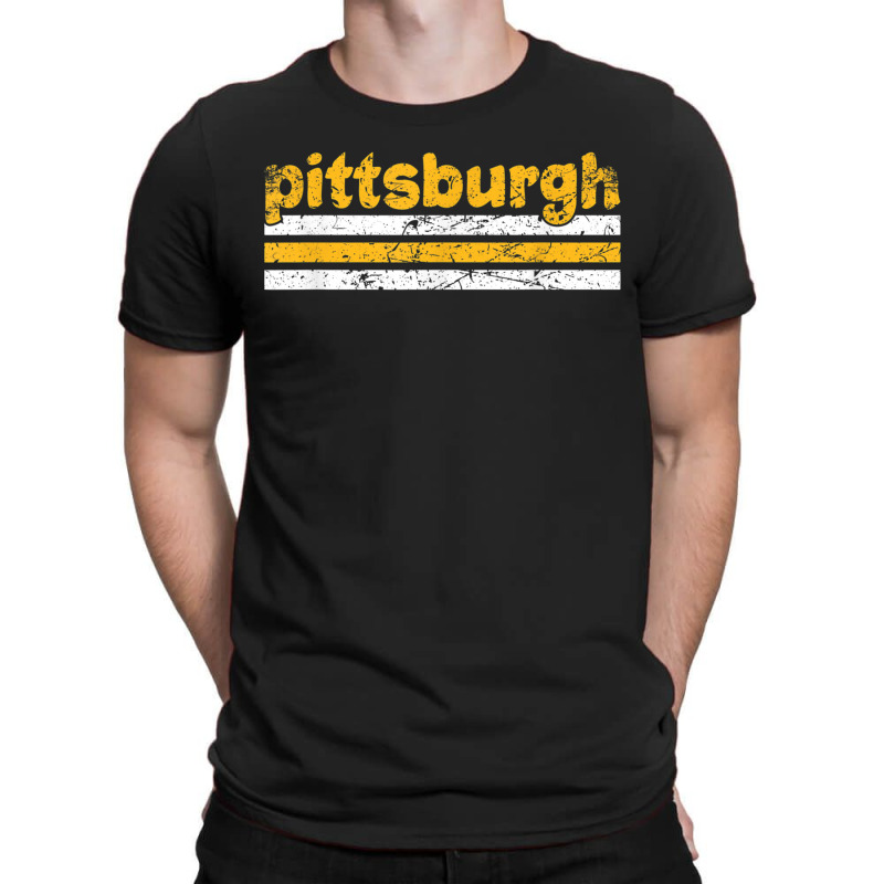 Pittsburgh Pennsylvania Three Stripe Vintage Weathered T-shirt | Artistshot