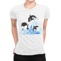 Killer Whale Underwater Ocean Animal Diving Gift Orca Ladies Fitted T-shirt | Artistshot