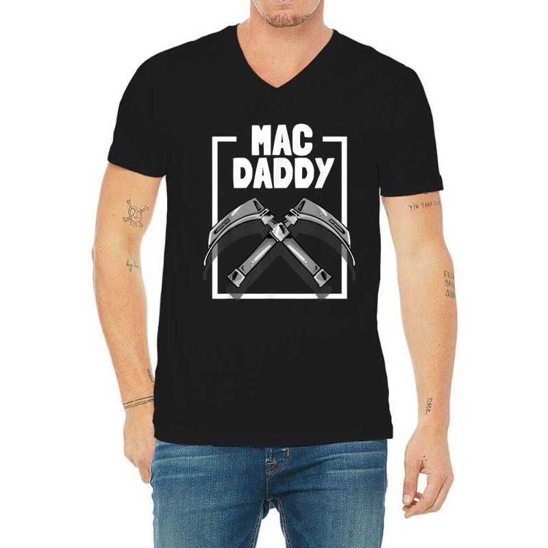 Mac Daddy Anesthesia Laryngoscope Design For Anaesthesiology V-neck Tee | Artistshot