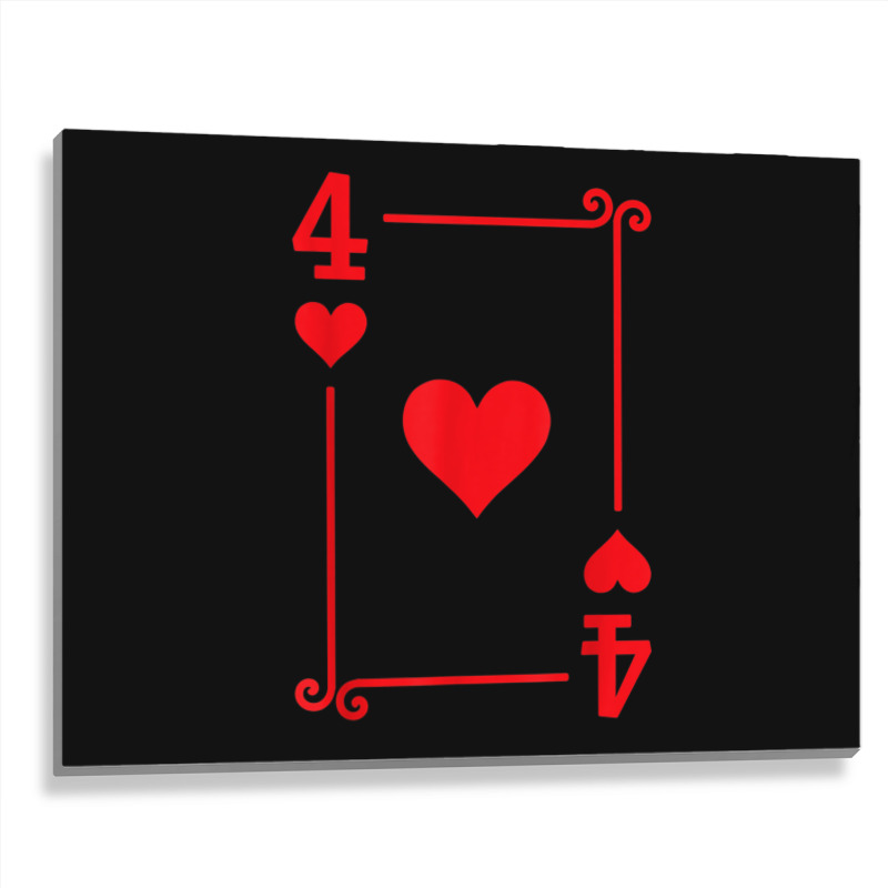 Playing Cards Matching Hearts Card Suits Four Card Metal Print Horizontal | Artistshot