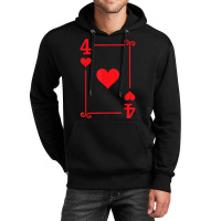 Playing Cards Matching Hearts Card Suits Four Card Unisex Hoodie | Artistshot