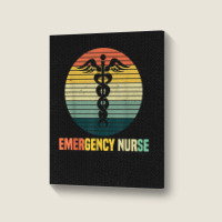 Retro Emergency Room Nurse Er Nursing Portrait Canvas Print | Artistshot