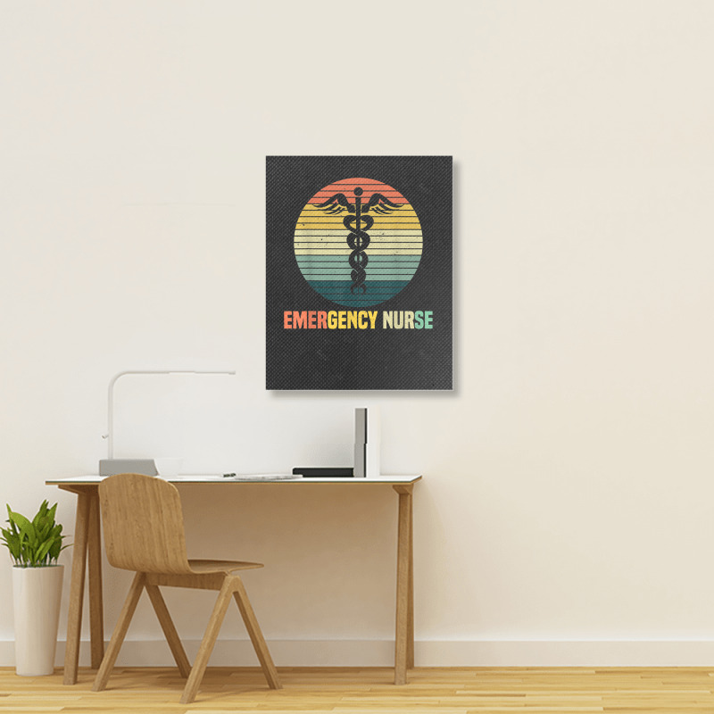 Retro Emergency Room Nurse Er Nursing Portrait Canvas Print | Artistshot