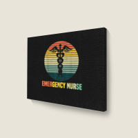 Retro Emergency Room Nurse Er Nursing Landscape Canvas Print | Artistshot