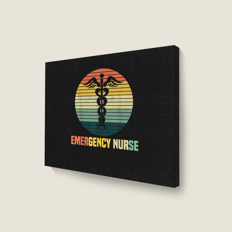 Retro Emergency Room Nurse Er Nursing Landscape Canvas Print | Artistshot