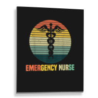 Retro Emergency Room Nurse Er Nursing Metal Print Vertical | Artistshot