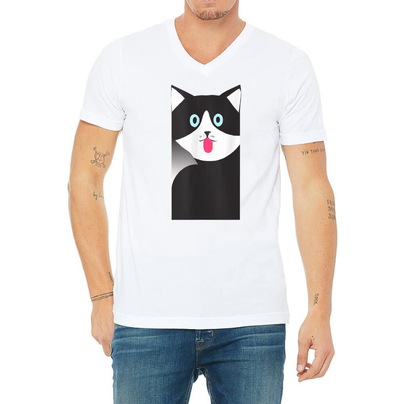 Cat Sticking Out Tongue Cute Kitten Tank Top V-neck Tee | Artistshot