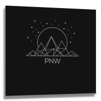 Pnw Pacific Northwest Mountains Hiking Outdoor Nature Metal Print Square | Artistshot