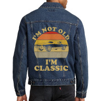 I'm Not Old I'm Classic Retro Vintage Sunset Classic Car Men Denim Jacket | Artistshot