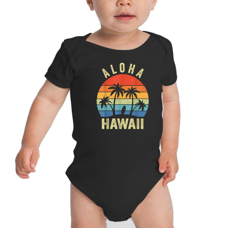 Aloha Hawaii Hawaiian Island Shirt Palm Beach Surfboard Surf Baby Bodysuit by AndrewRobertHenzel | Artistshot