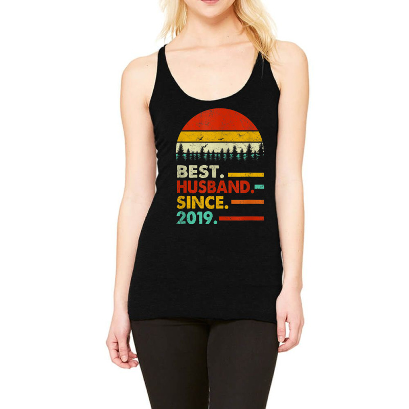 Mens 2 Year Wedding Anniversary Gift Him Best Husband Since 2019 Racerback Tank | Artistshot