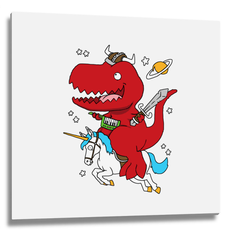 Dino Fantasy Metal Print Square | Artistshot