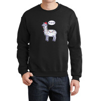 Funny Fa La Christmas Llama With Santa Hat 1 Crewneck Sweatshirt | Artistshot