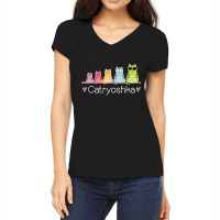 Catryoshka Cute Cats Matryoshka Russian Nesting Doll Women's V-neck T-shirt | Artistshot