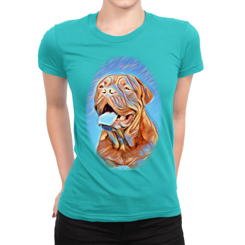 Studio Portrait Of Bordeaux D Background Ladies Fitted T-Shirt by Kemnabi | Artistshot